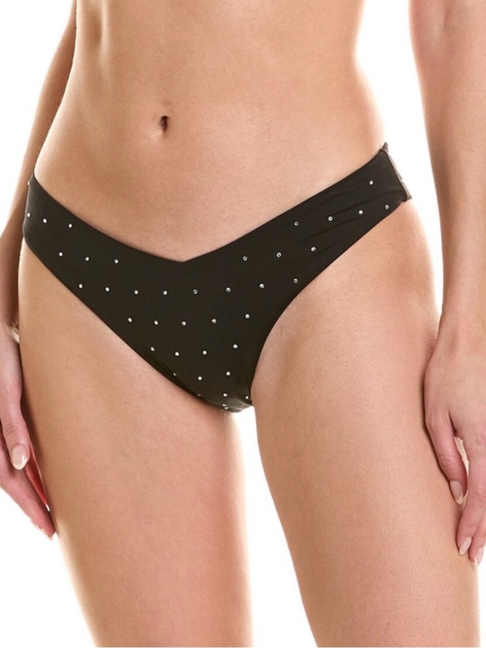 WeWoreWhat Black Rhinestone Delilah Swim Bottom